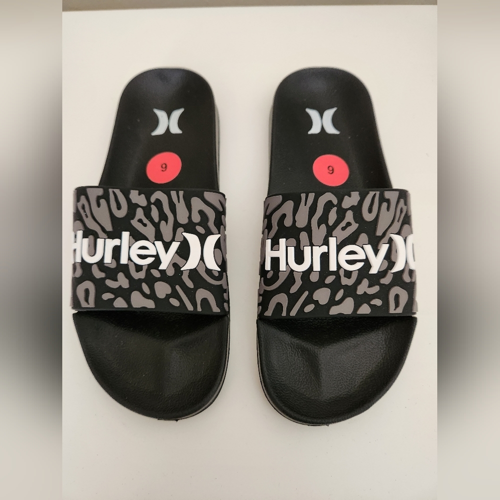 Hurley Slides‎ Sandals Black And Gray Size  6